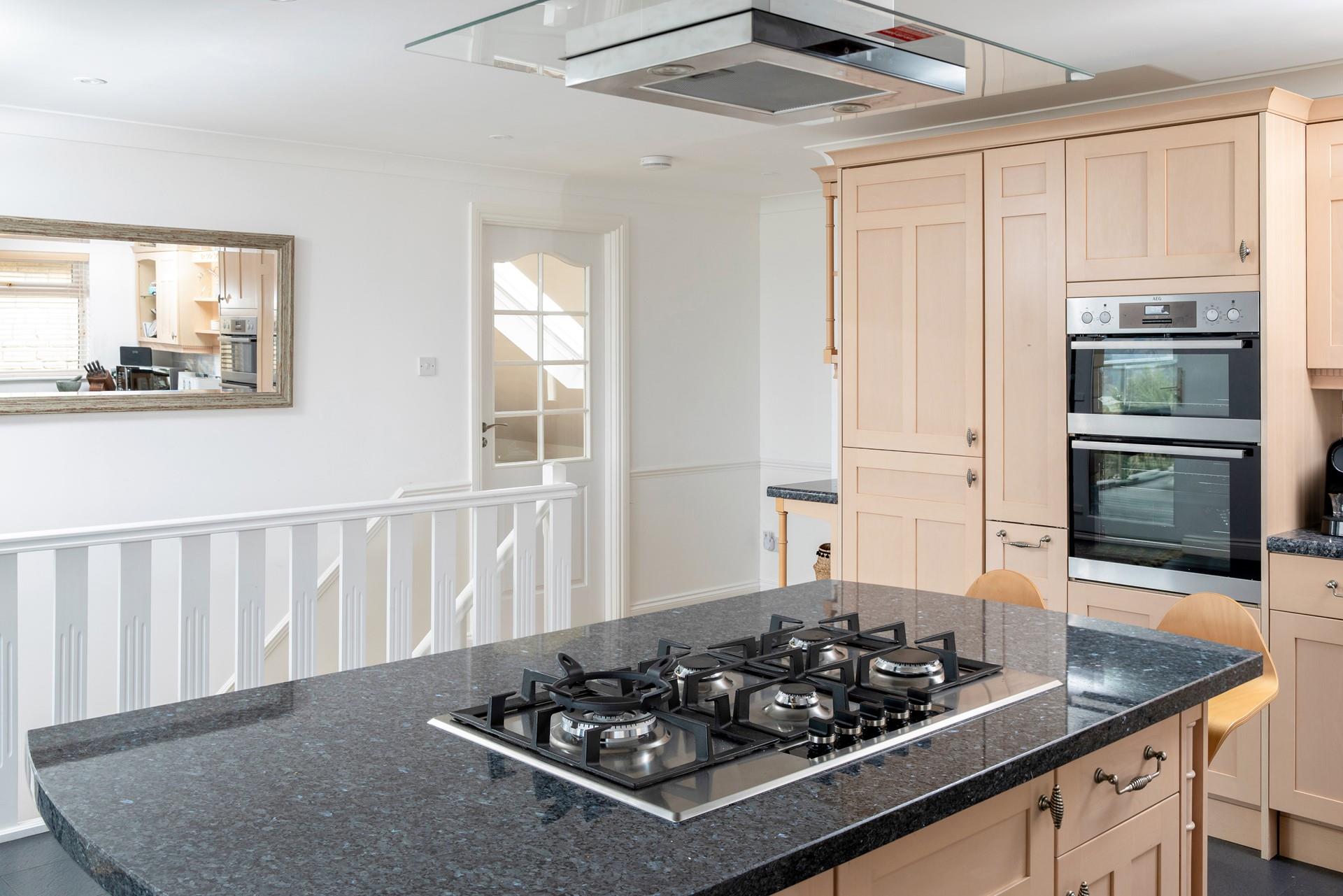 There is ample space for the family to cook and dine together.