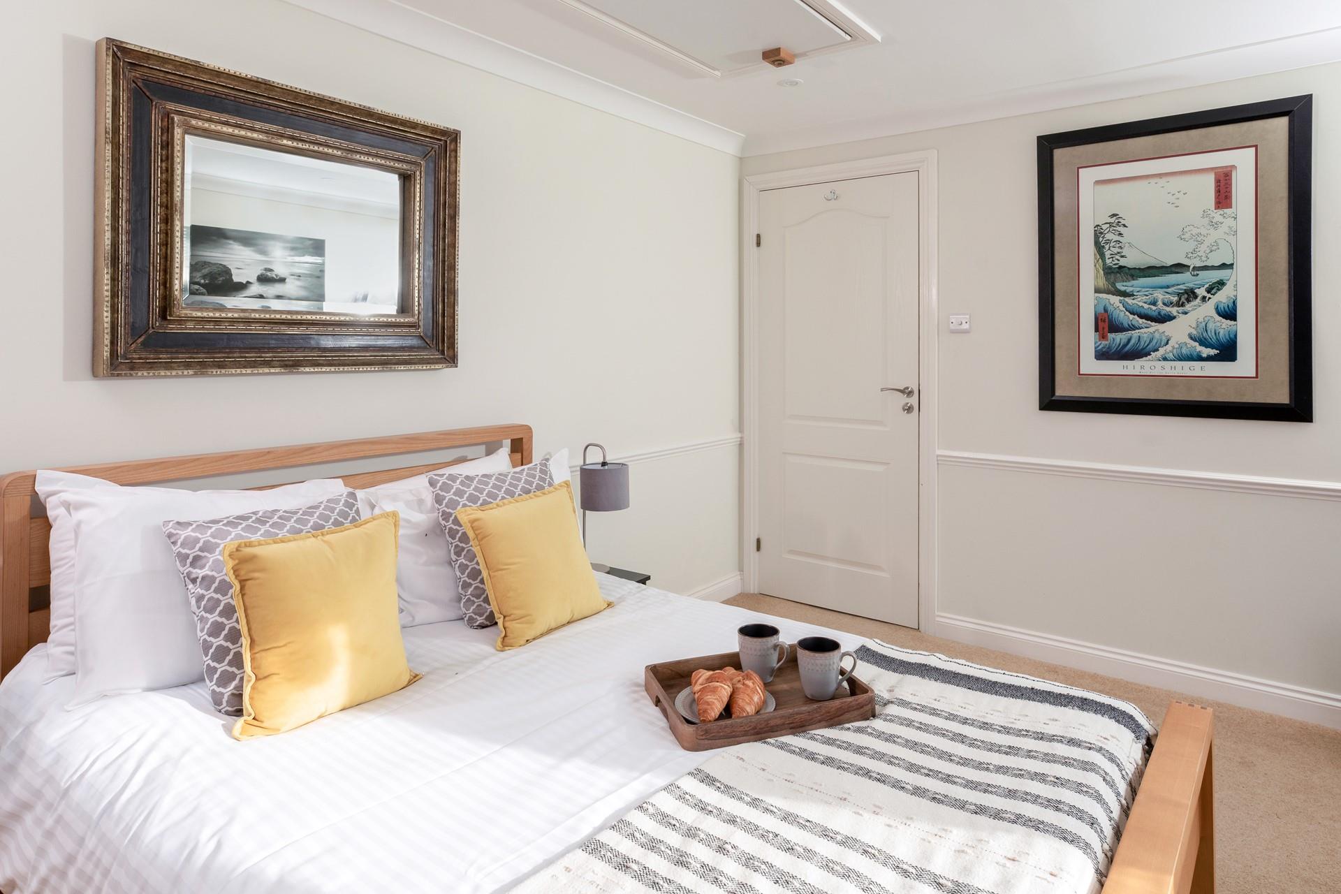 The bedrooms are tastefully decorated.