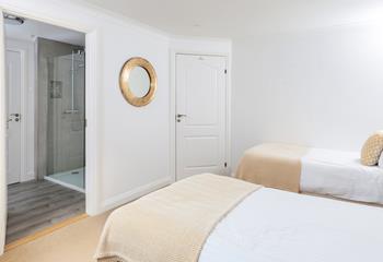 The twin room has a handy en suite shower room.
