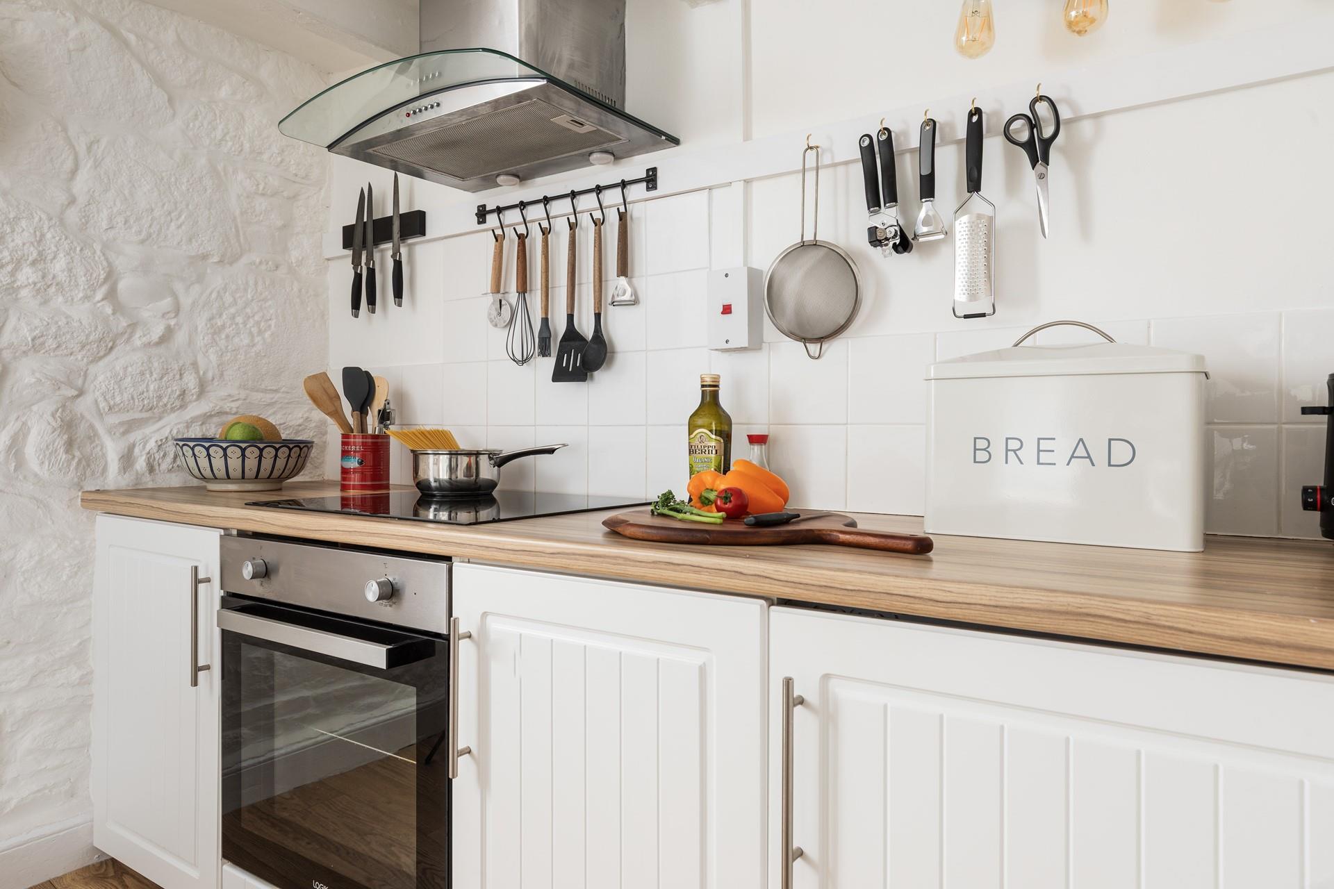 Cook up a storm in the well-equipped kitchen.