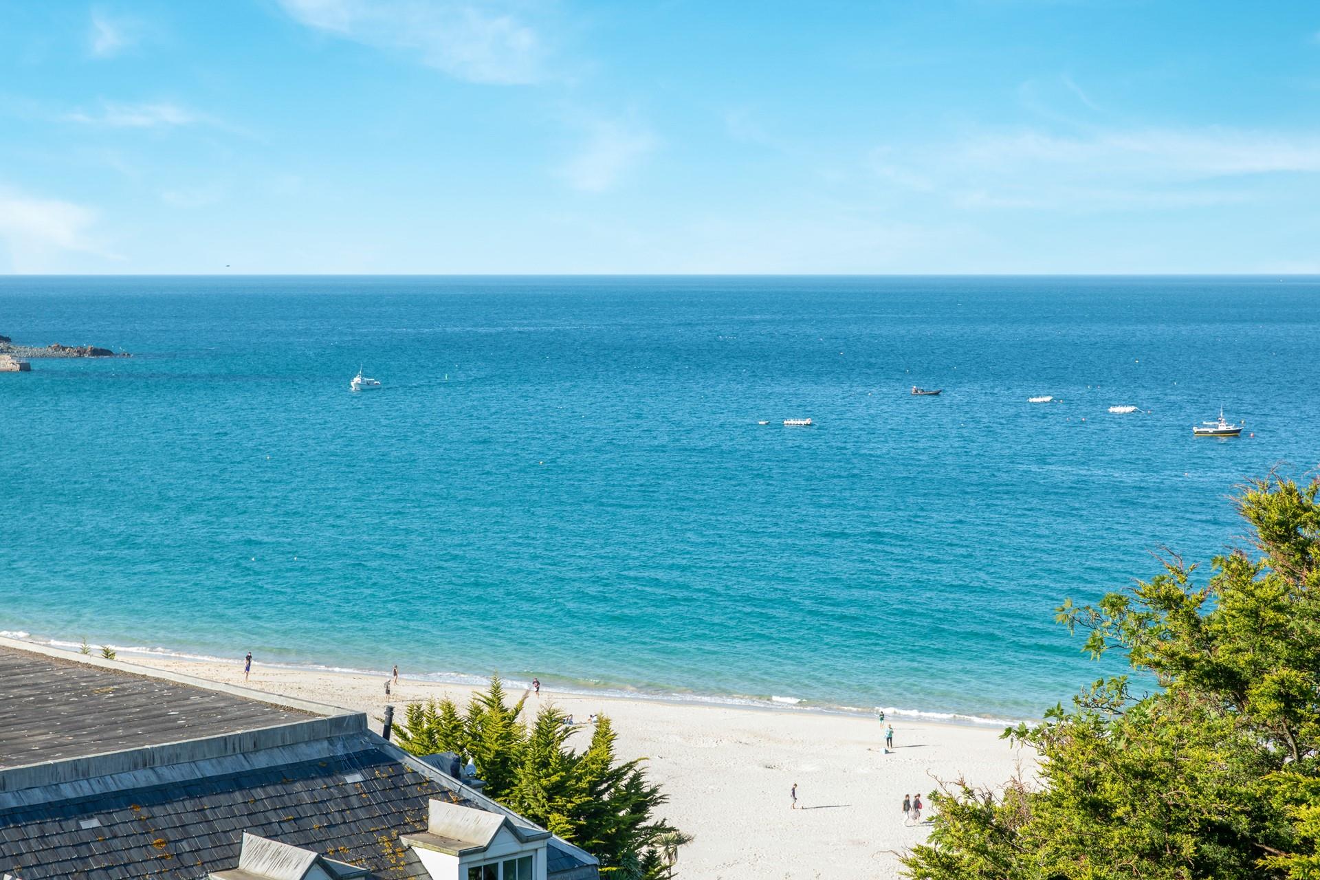 Soft white sand and turquoise blue waters await on Porthminster beach!