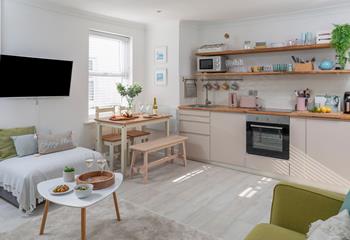 The kitchen is well equipped for cooking a tasty meal.