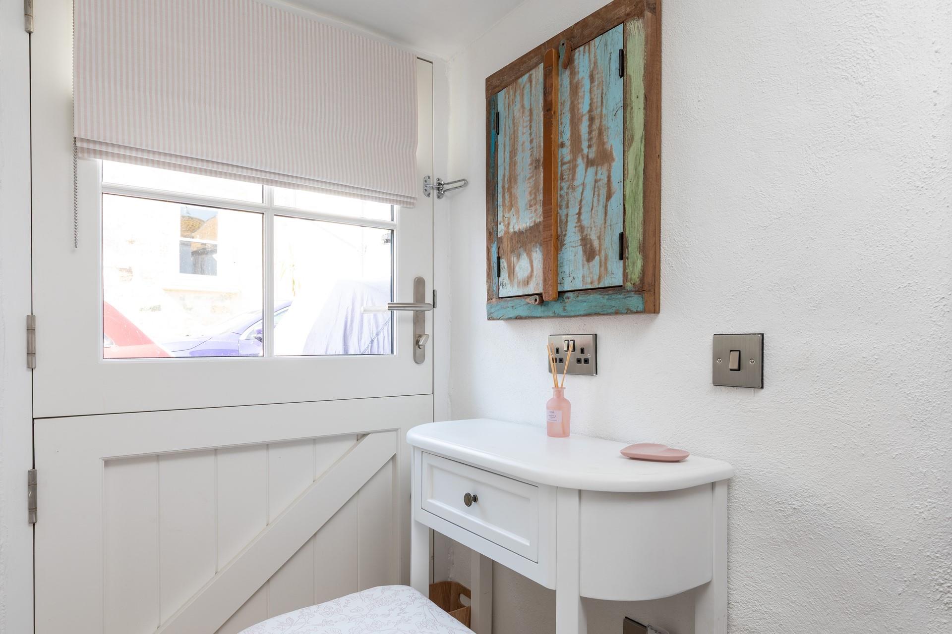 Get ready for the day at the dressing table.