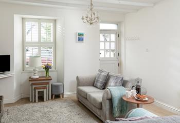 Fresh coffee to start the day is a must in the cosy sitting room!