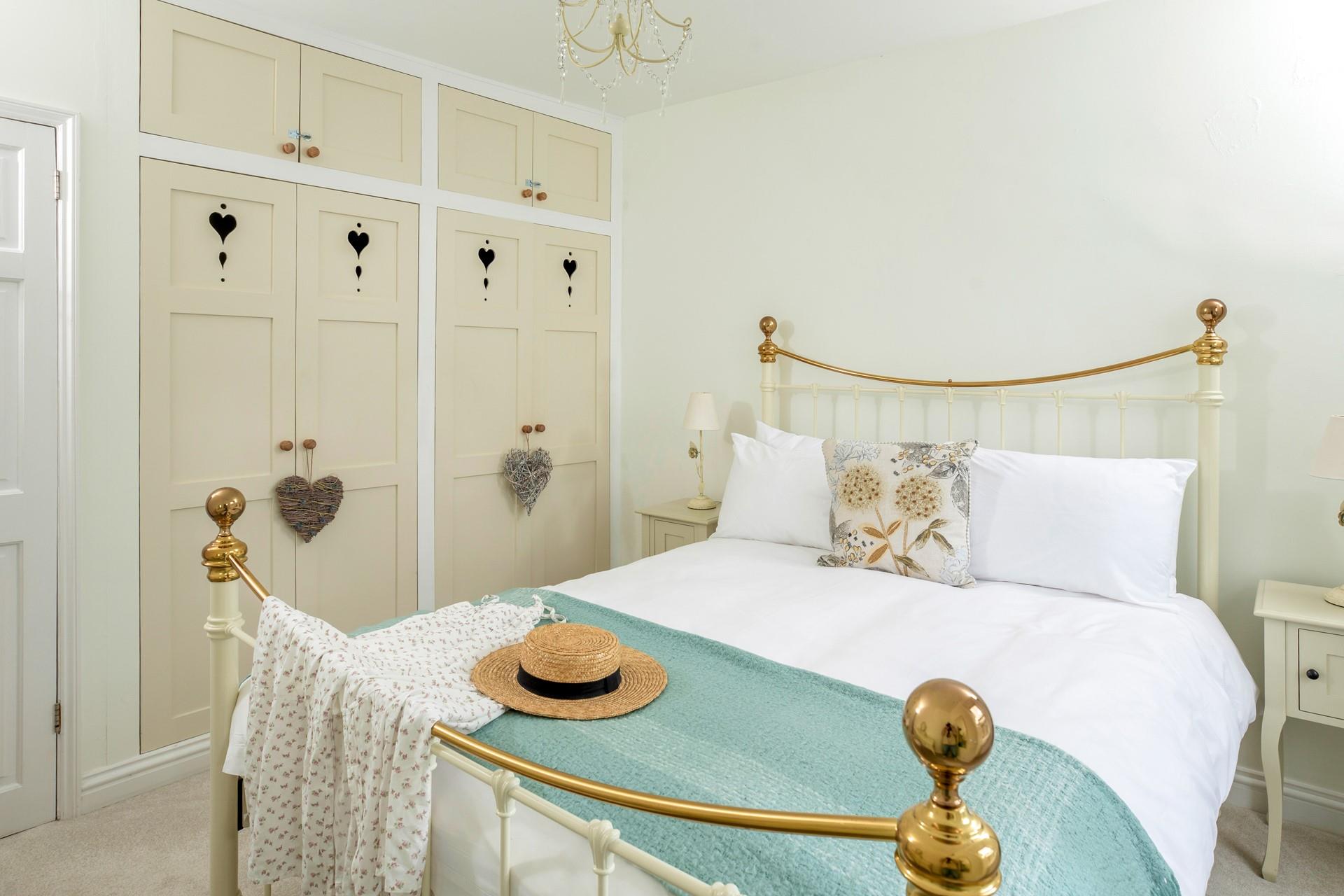 There is ample wardrobe space in the bedroom.