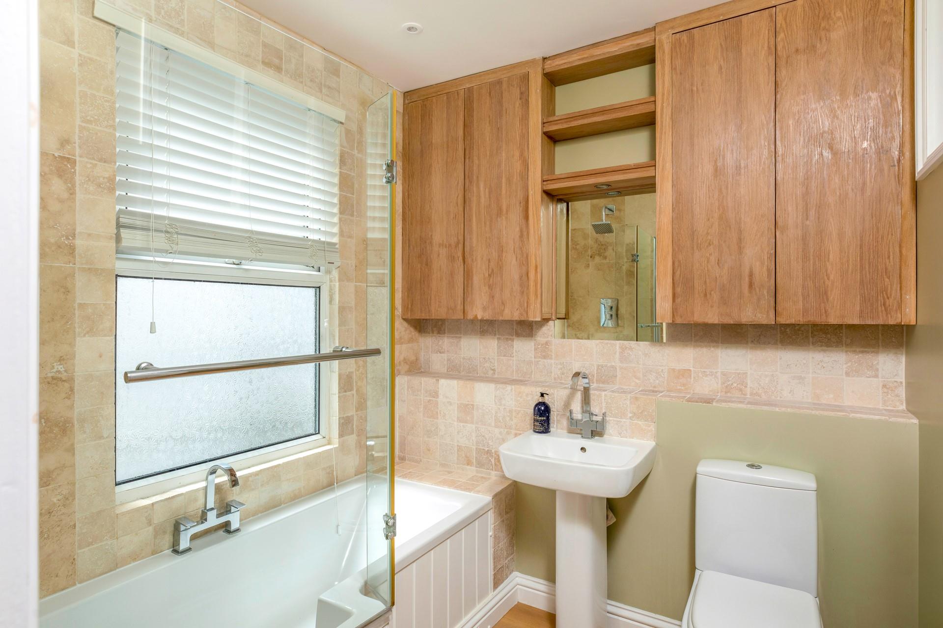 Get ready for the day in the family bathroom.