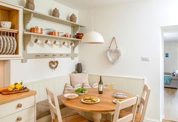 The kitchen and dining area are tastefully decorated.