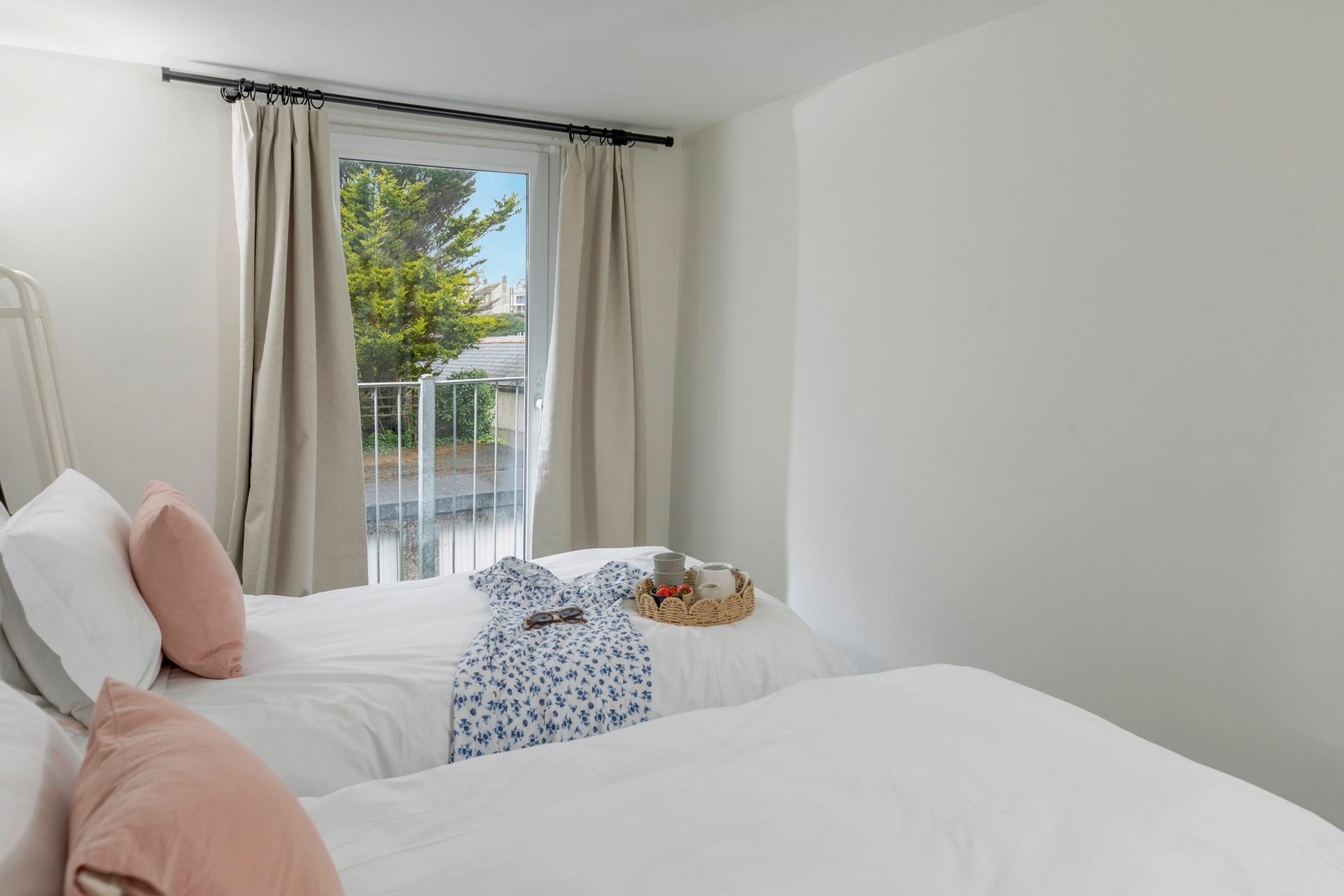 Open the curtains to the morning sunshine.