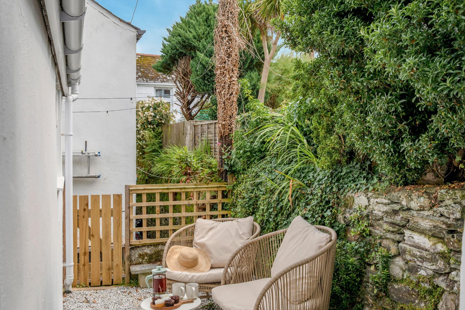 The outside space is ideal for soaking up the sun with a cuppa.