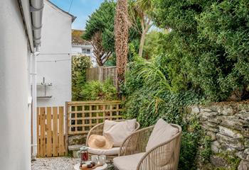 The outside space is ideal for soaking up the sun with a cuppa.