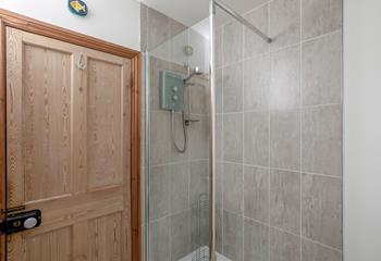 Get ready for the day in the family bathroom.