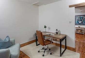 The study is ideal for catching up on emails.
