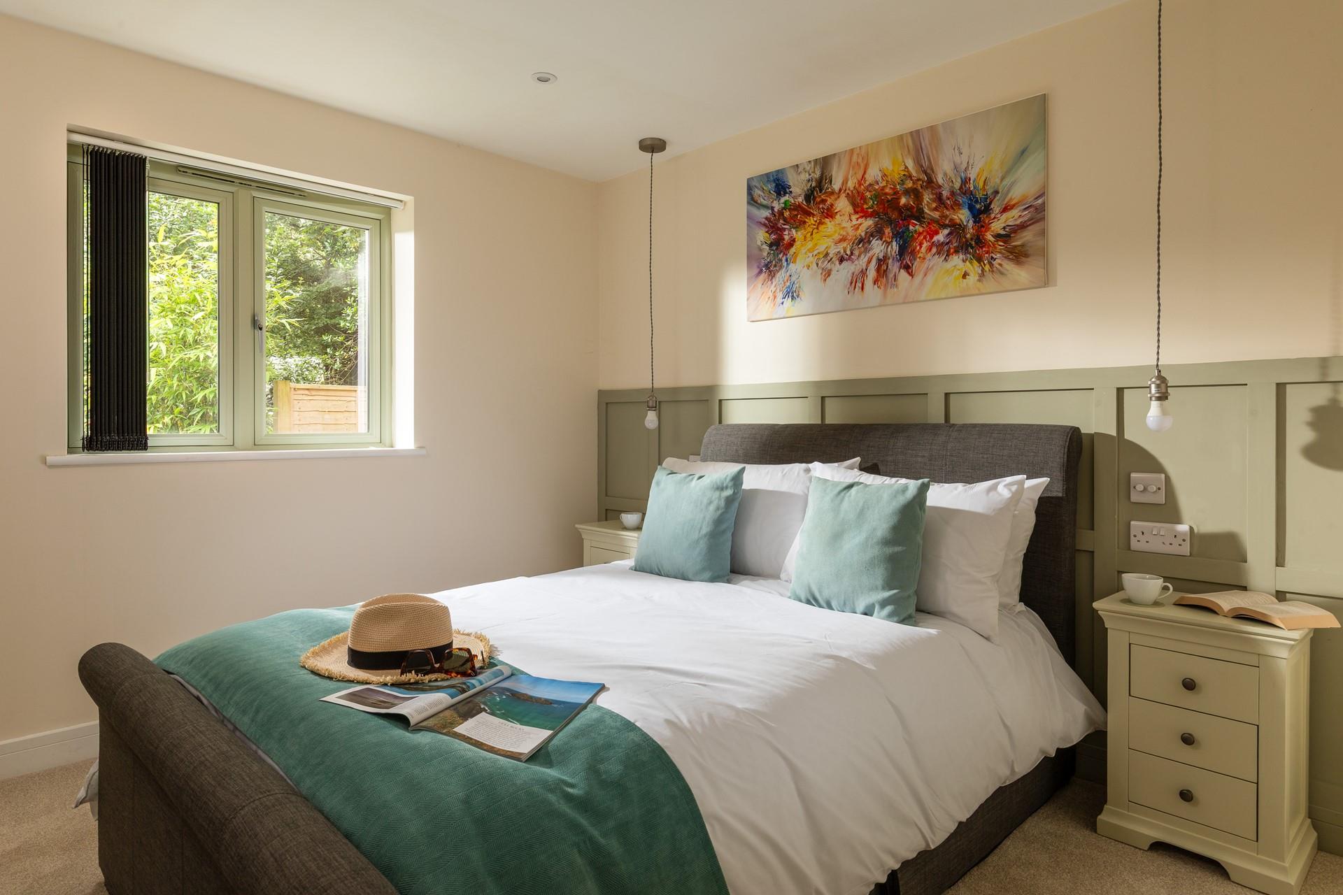 Sleep soundly in the comfortable bed.