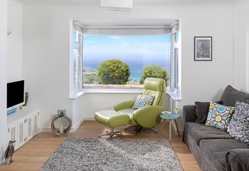The sitting room is cosy and light.