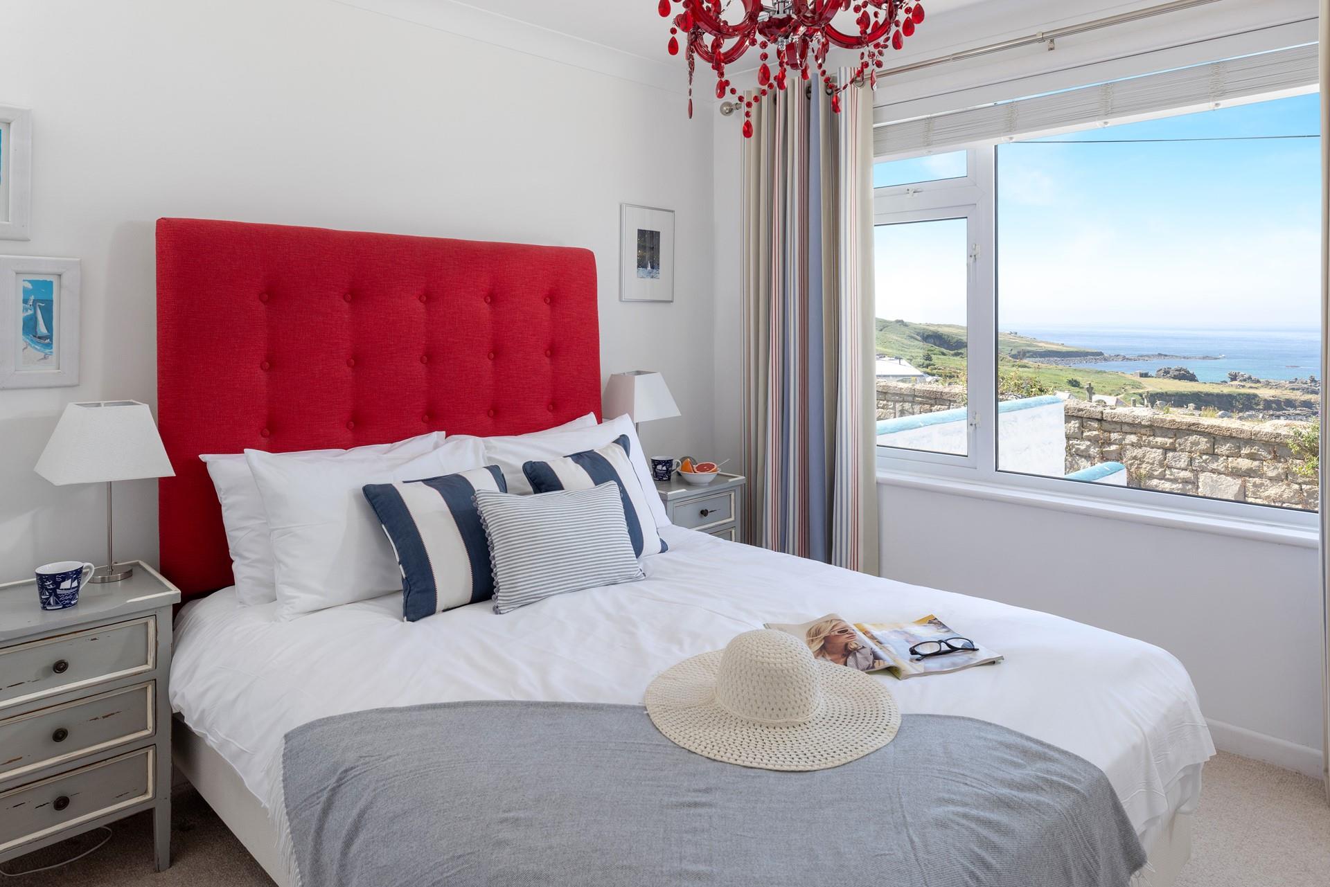 Wake up to sea views from the bedroom.