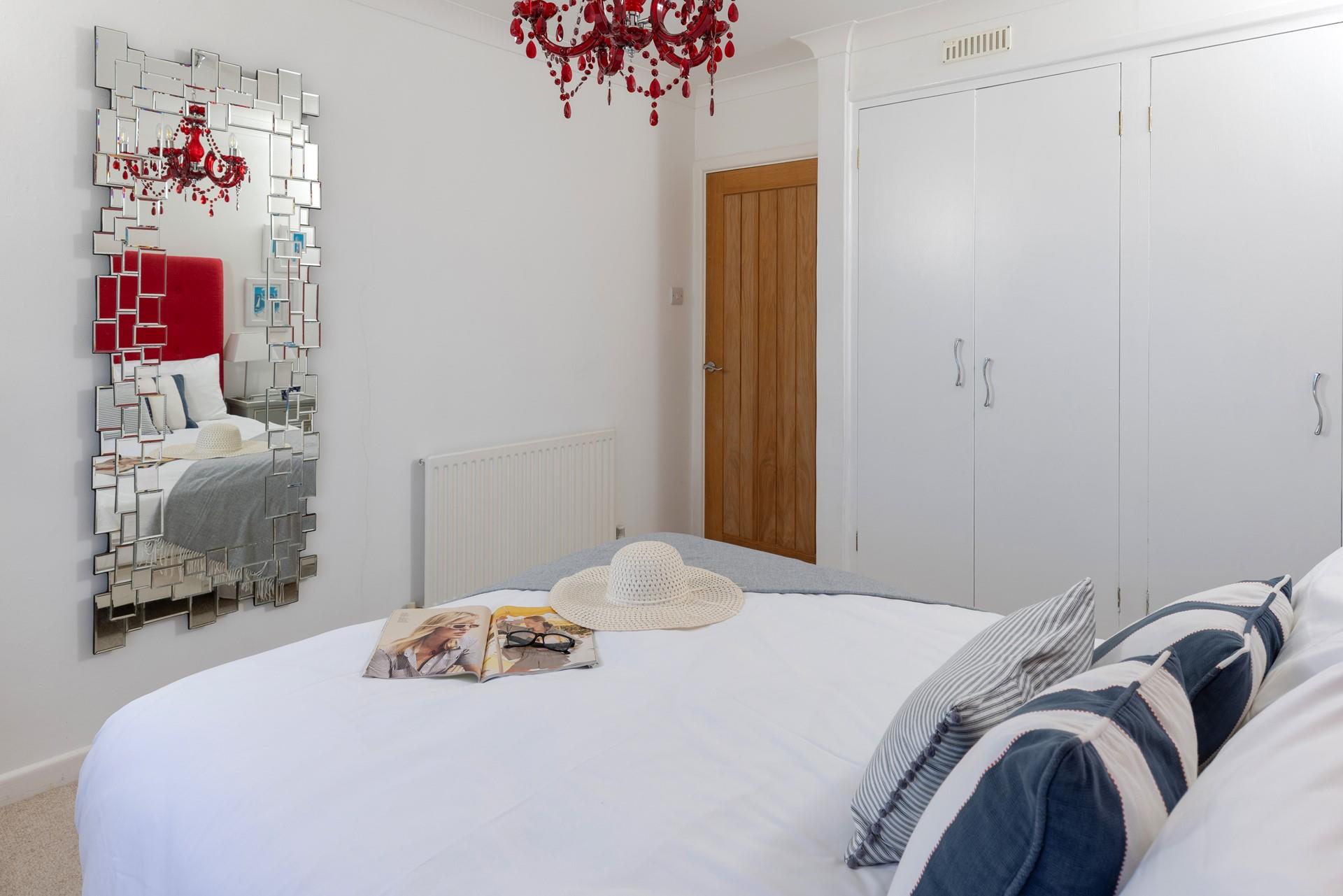 The bedrooms are simply decorated with lovely sea views.
