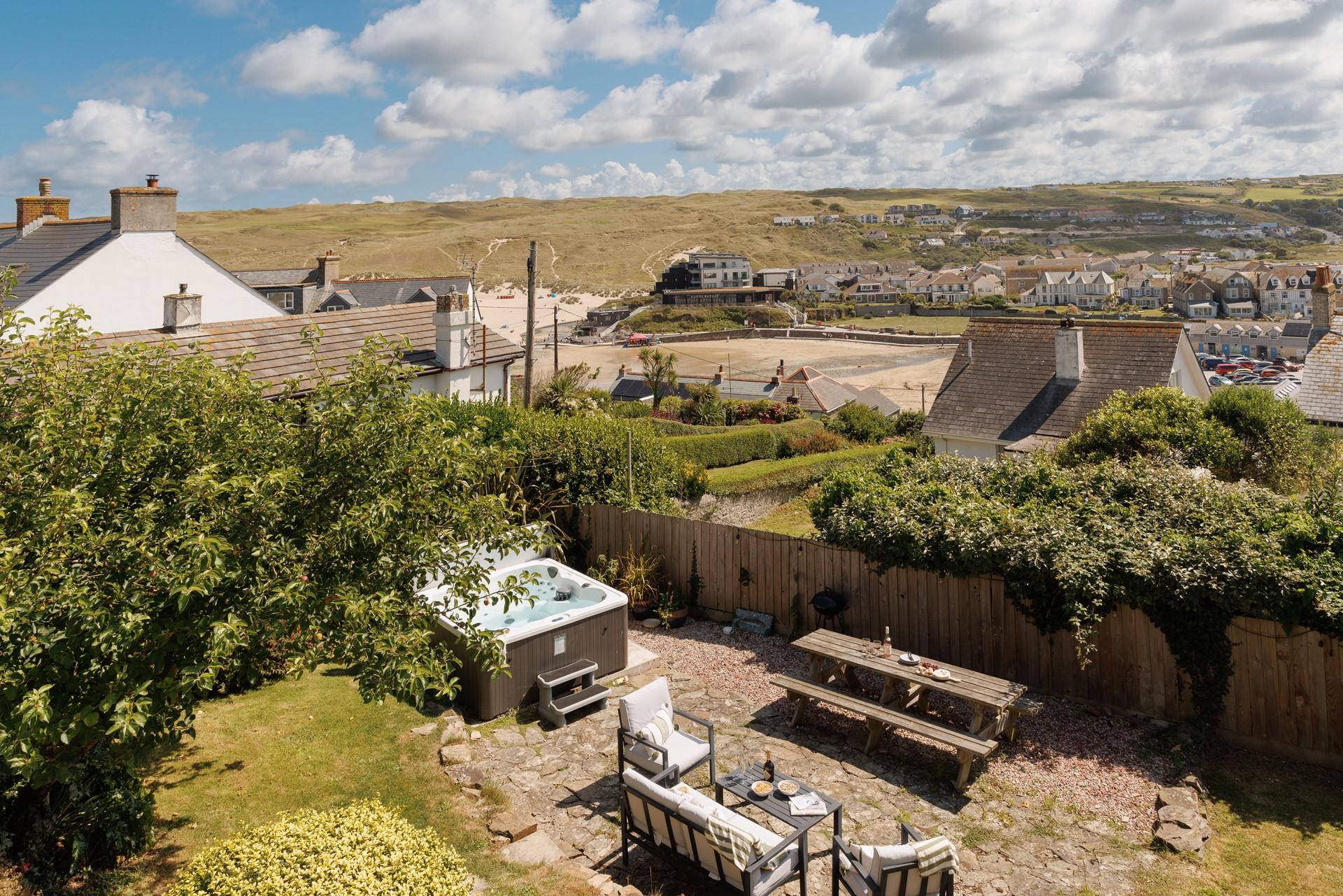 Take in the views over to the beach from the balcony.