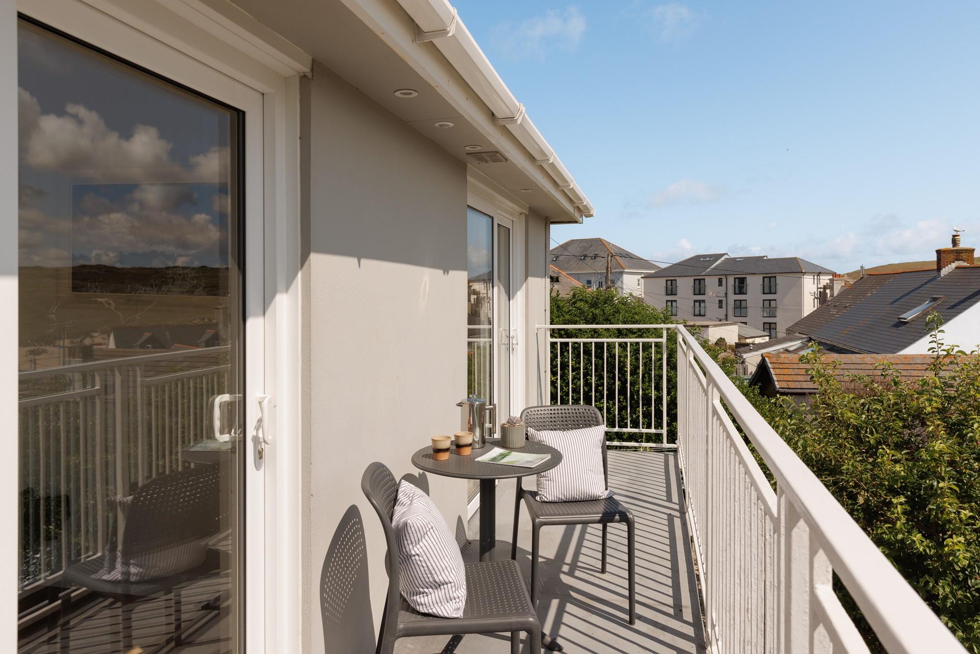 Sit on the balcony and take in the views.