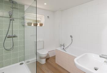 The family bathroom is ideal for freshening up after a day on the beach.