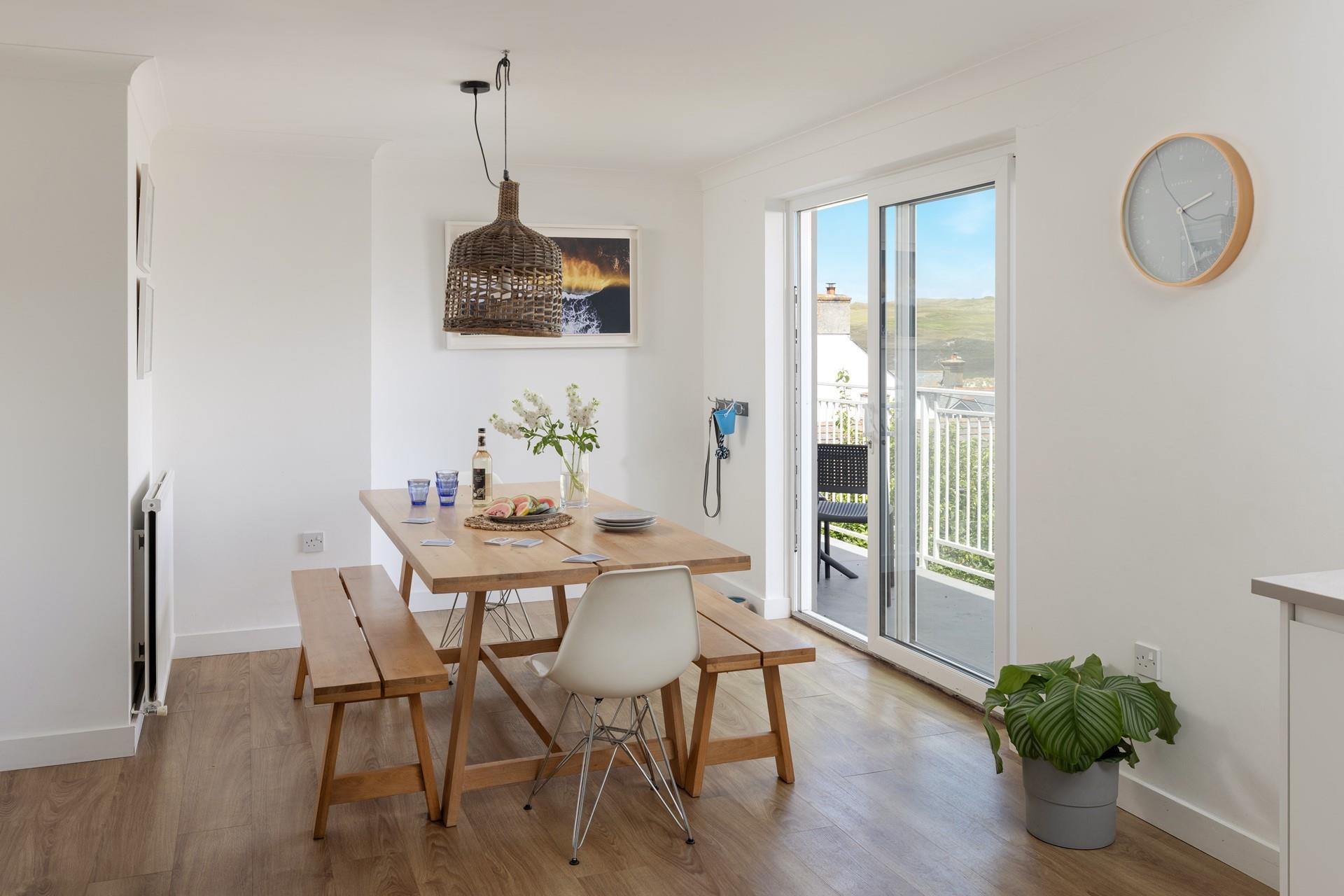 The open plan/kitchen diner has access to the balcony for al fresco evenings.