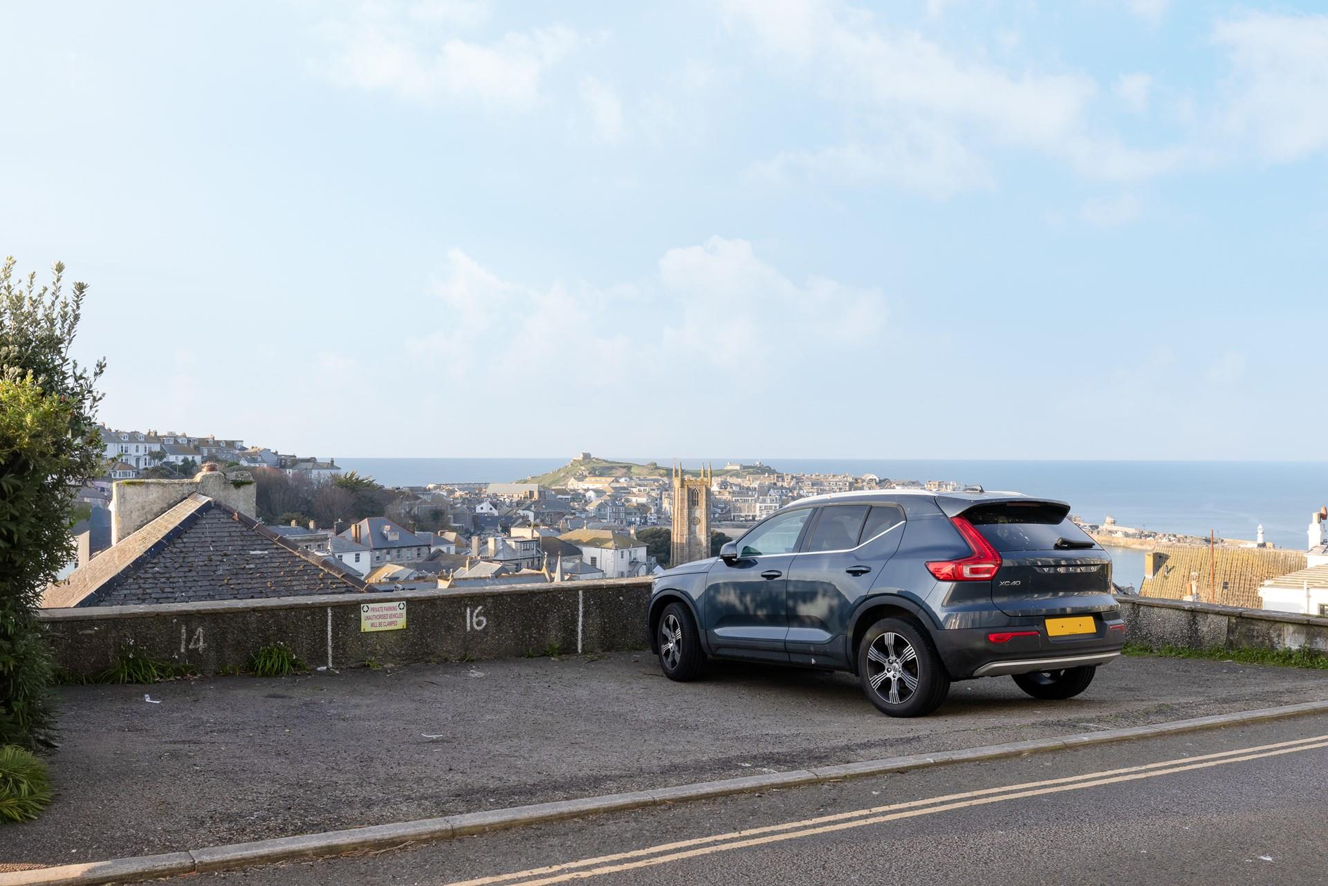 Even the parking space comes with a sea view!