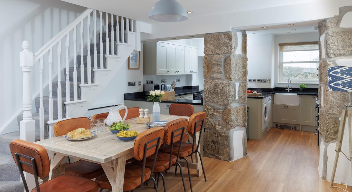 Tuck into a hearty dinner before heading out to enjoy the last of the sunshine in the garden.