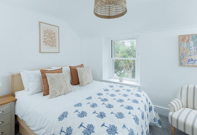 Sleep soundly in the comfortable bed.