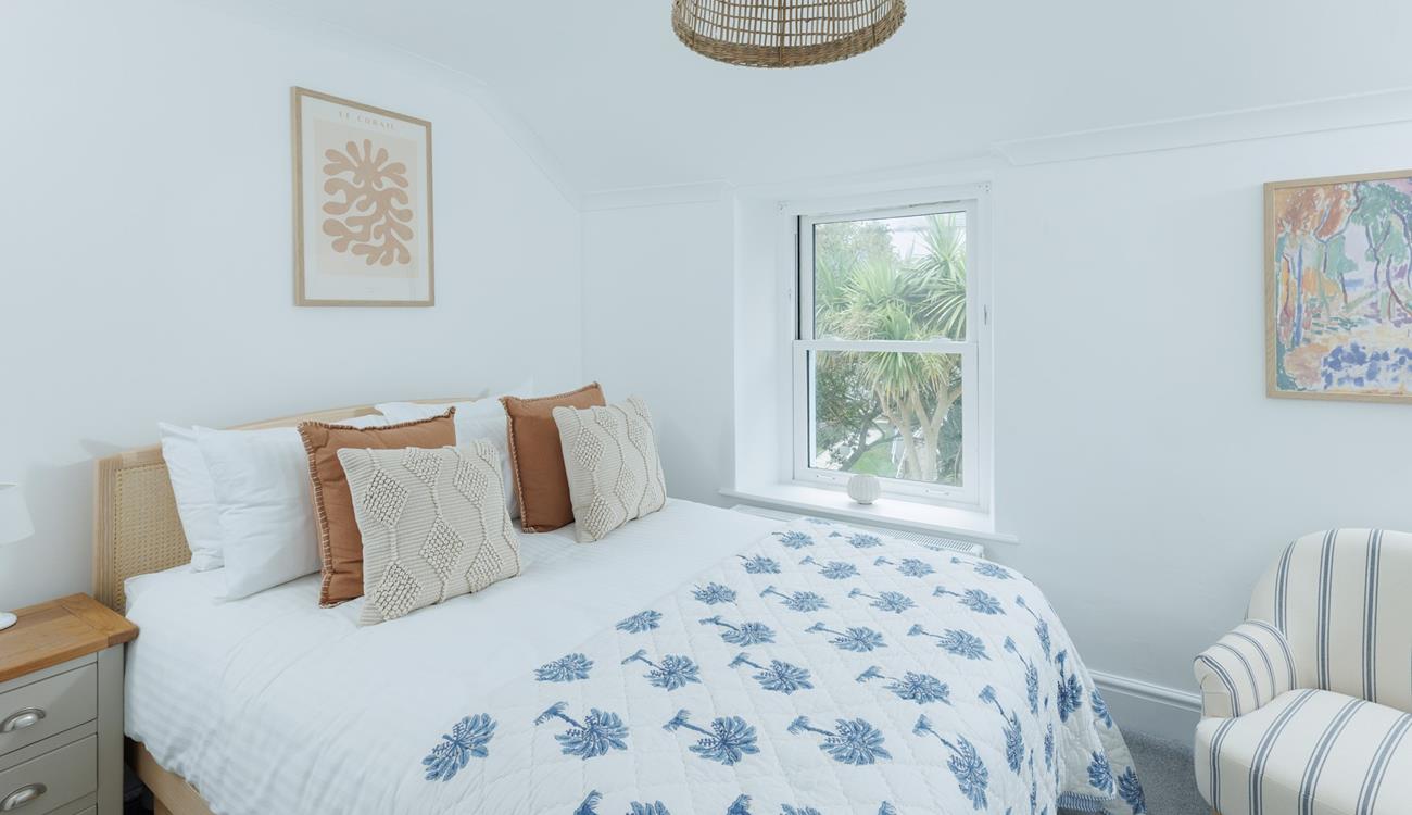 Sleep soundly in the comfortable bed.