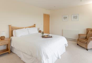 The spacious bedrooms provide a comfortable place to rest each night.