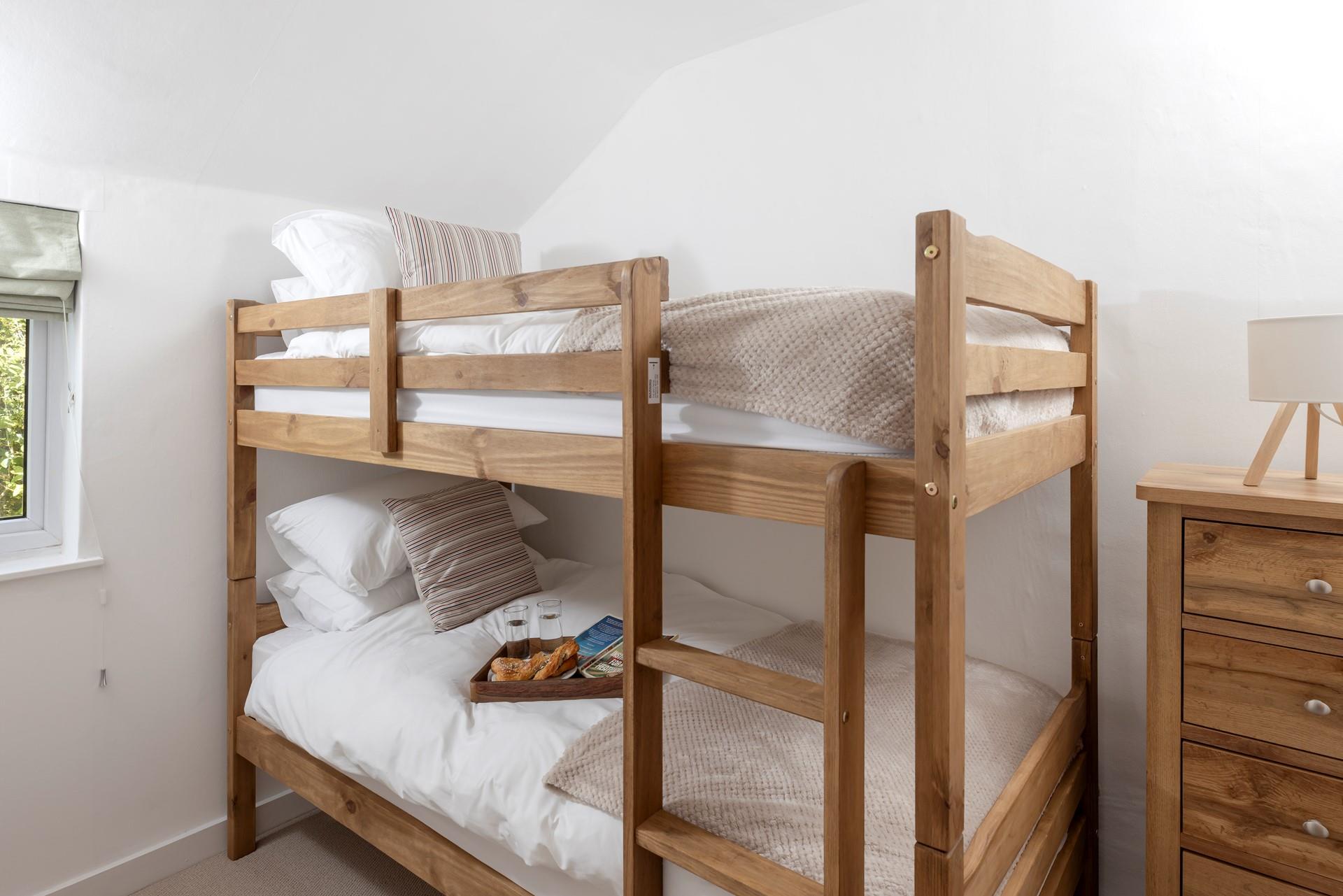 Cosy bunkbeds are perfect for the little ones holiday adventures.