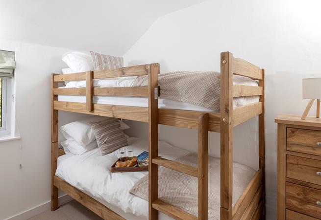 Cosy bunkbeds are perfect for the little ones holiday adventures.