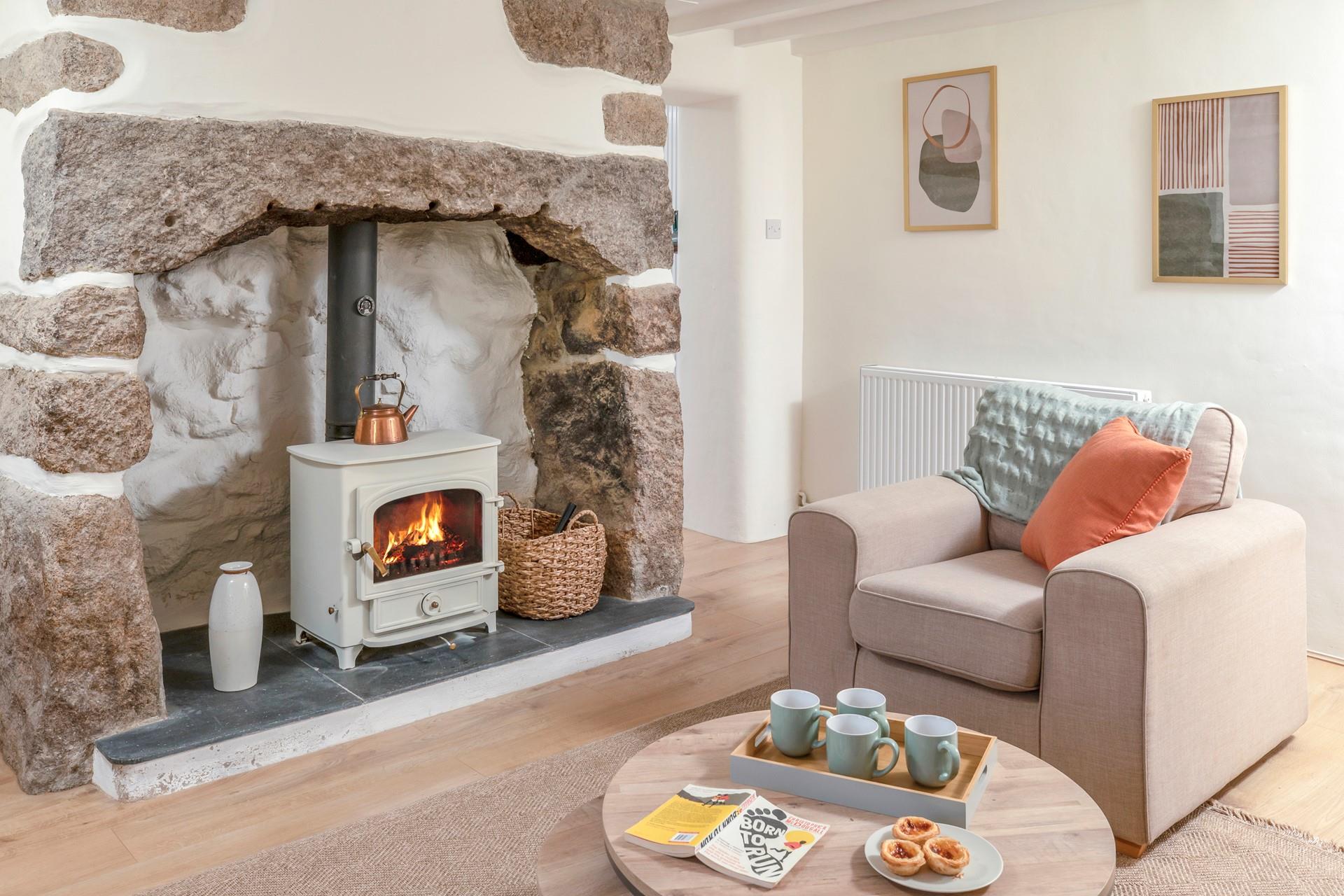 Sip a cuppa in front of the warmth of the fire.