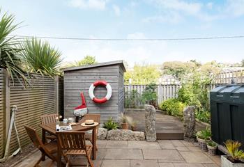 Soak up the sun in the enclosed patio area.