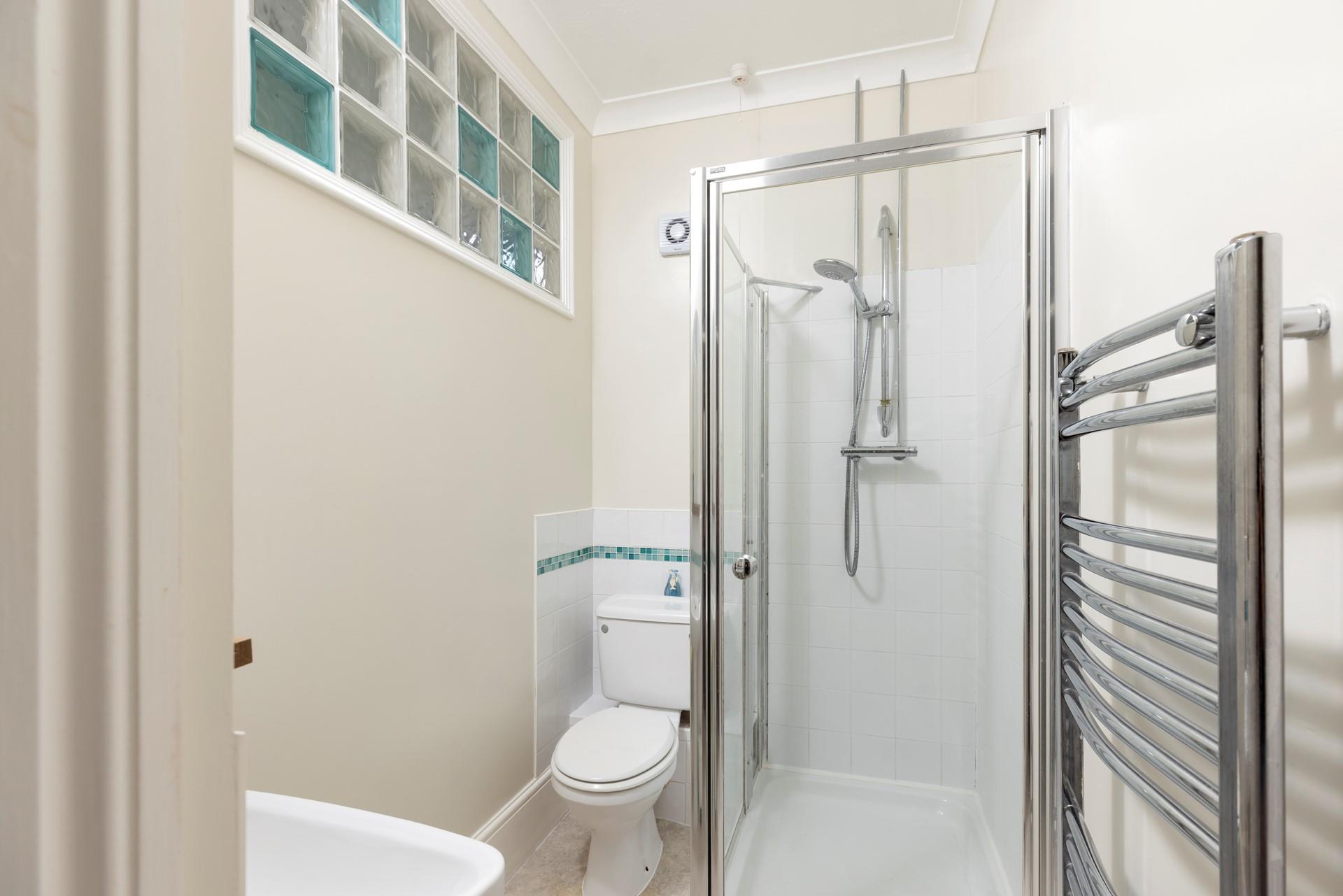 Wash the day away in the shower.