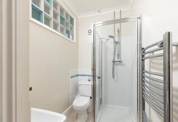 Wash the day away in the shower.