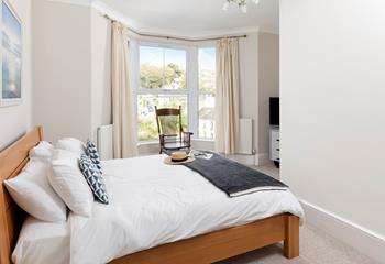 Enjoy the view over Angarrack from the bay window.