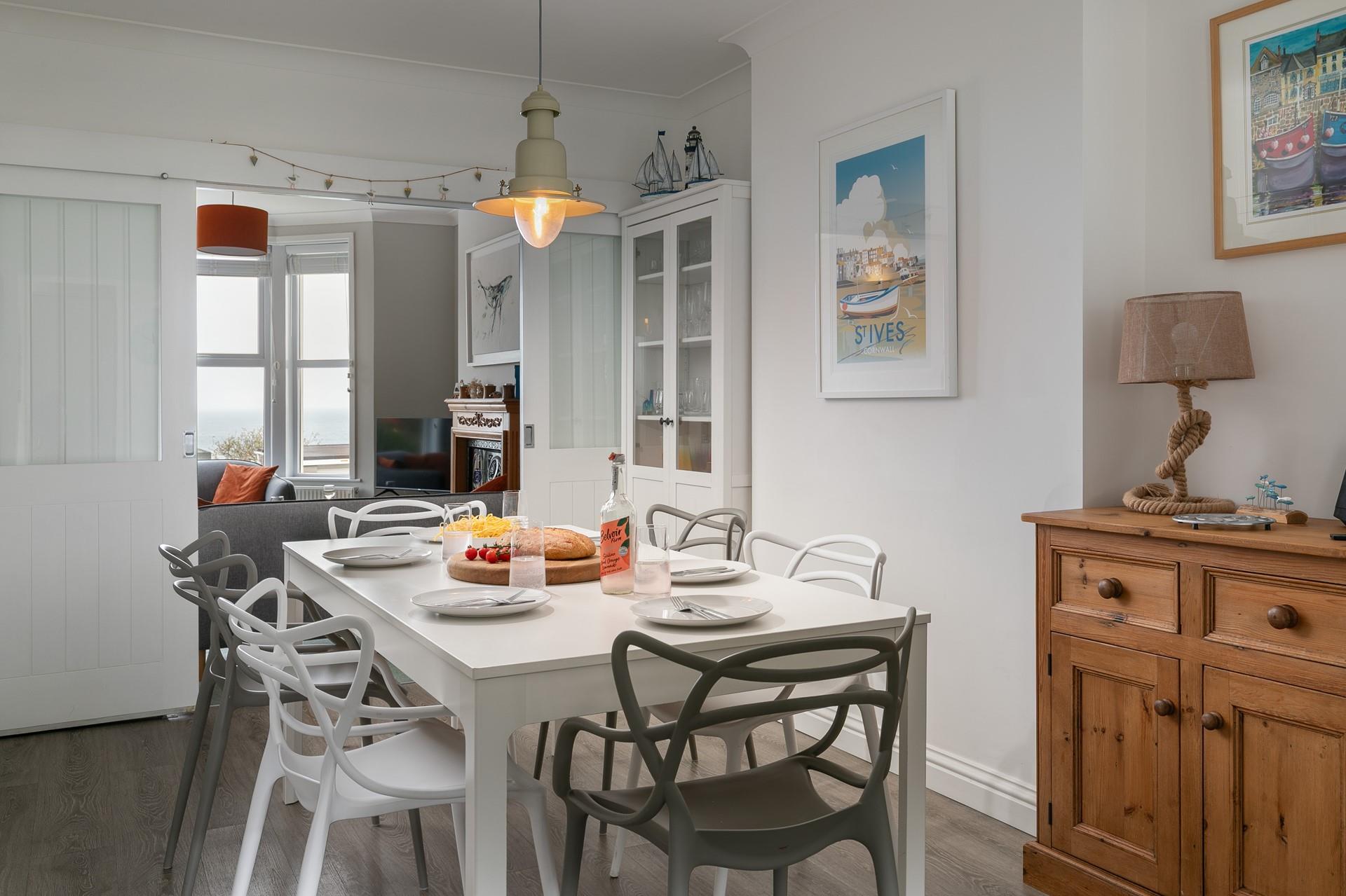 Tuck into a delicious feast in the open-plan kitchen and dining room.
