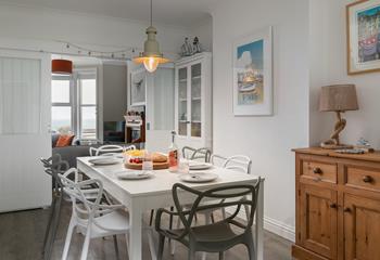 Tuck into a delicious feast in the open-plan kitchen and dining room.