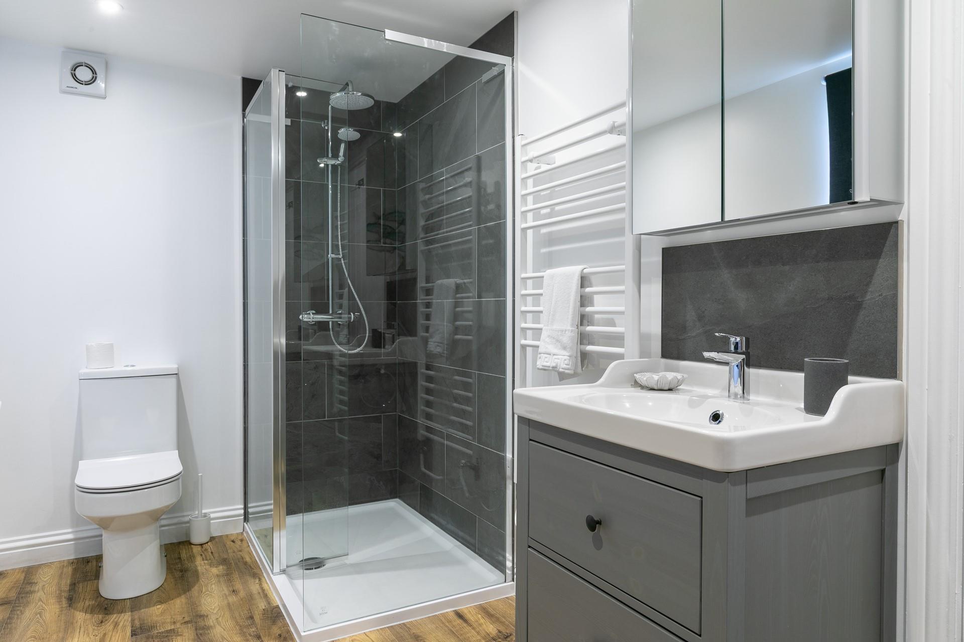 Enjoy a hot shower after a morning dip in the sea.