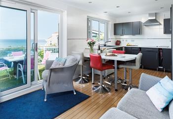 Enjoy sea views at Morryp from the living area and beachside lawn.