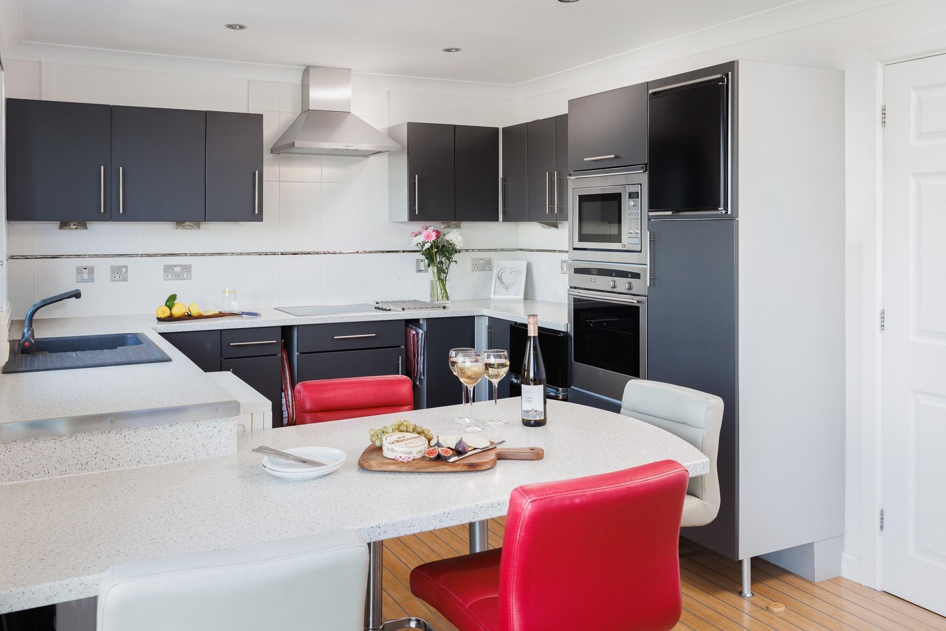 The kitchen area is well-equipped with all you need!