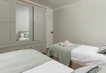 There is a large wardrobe, perfect for all your holiday wear!