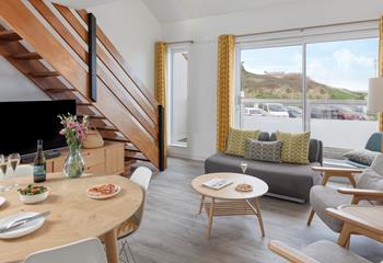 Tuck into a tasty meal in the open-plan living space.