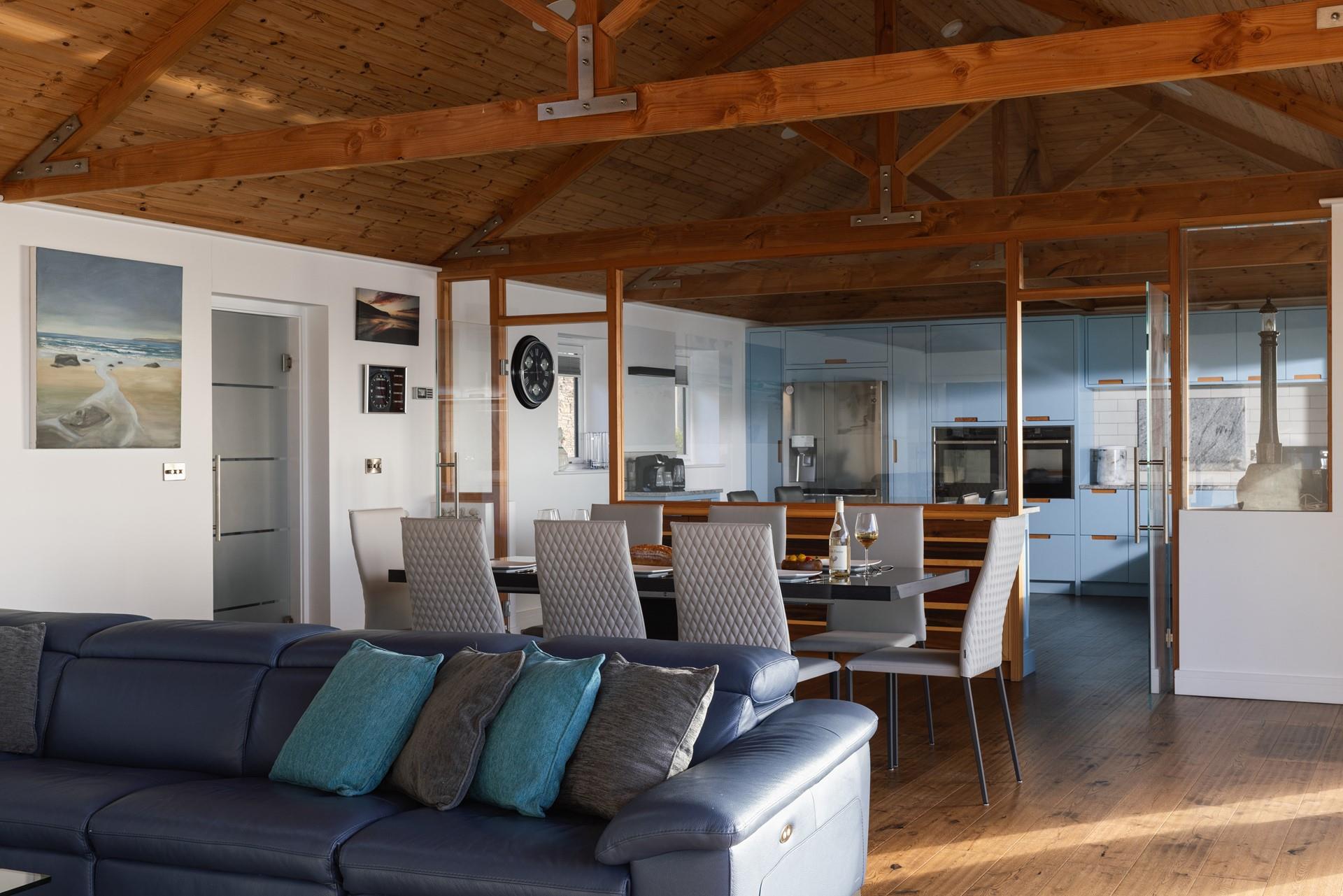 The open plan living space is light and bright with plenty of space for entertaining.