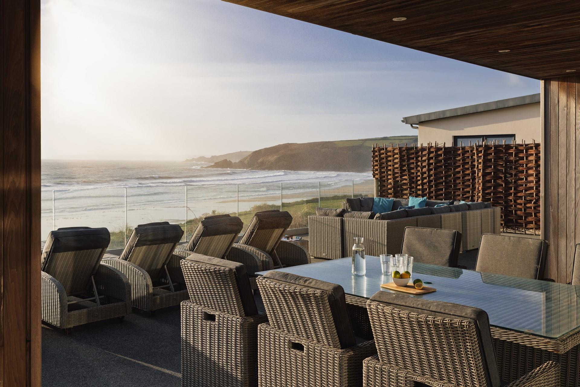 Enjoy a sundowner on the patio in the summer sunshine.
