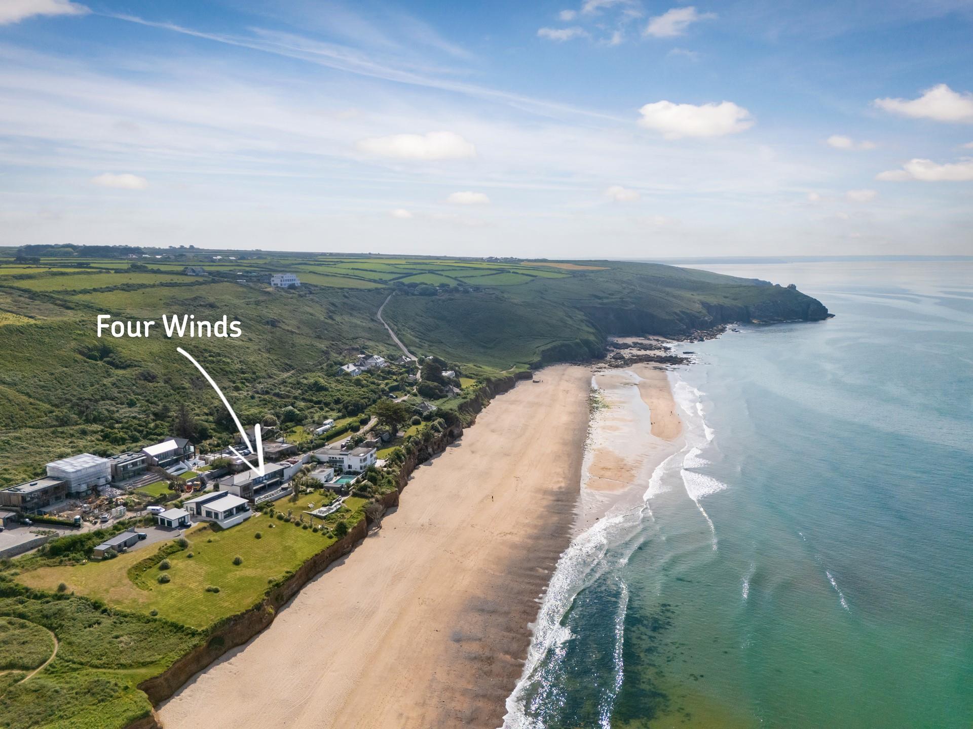 Four Winds is set overlooking Praa Sands beach.