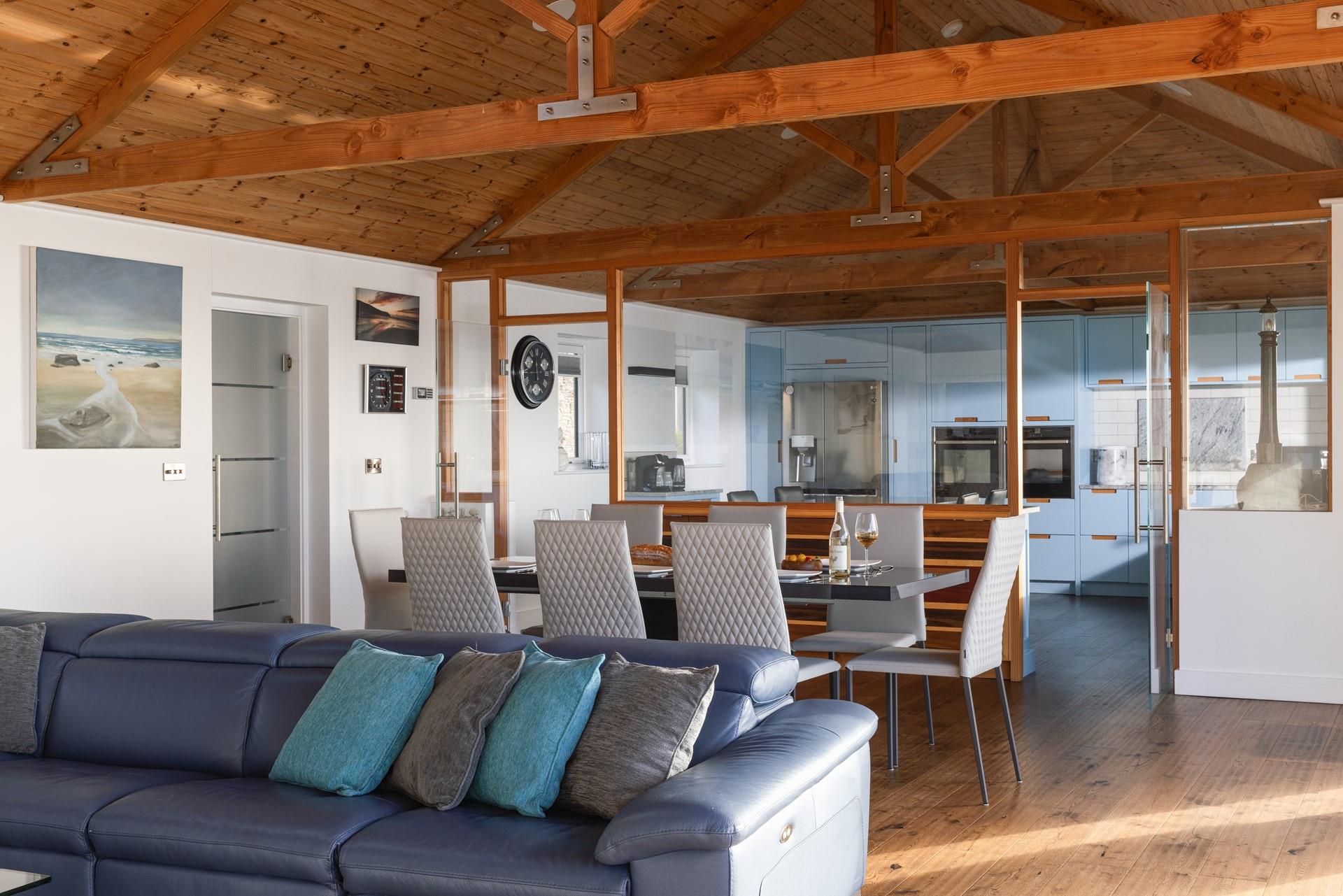 The open plan living space is light and bright with plenty of space for entertaining.