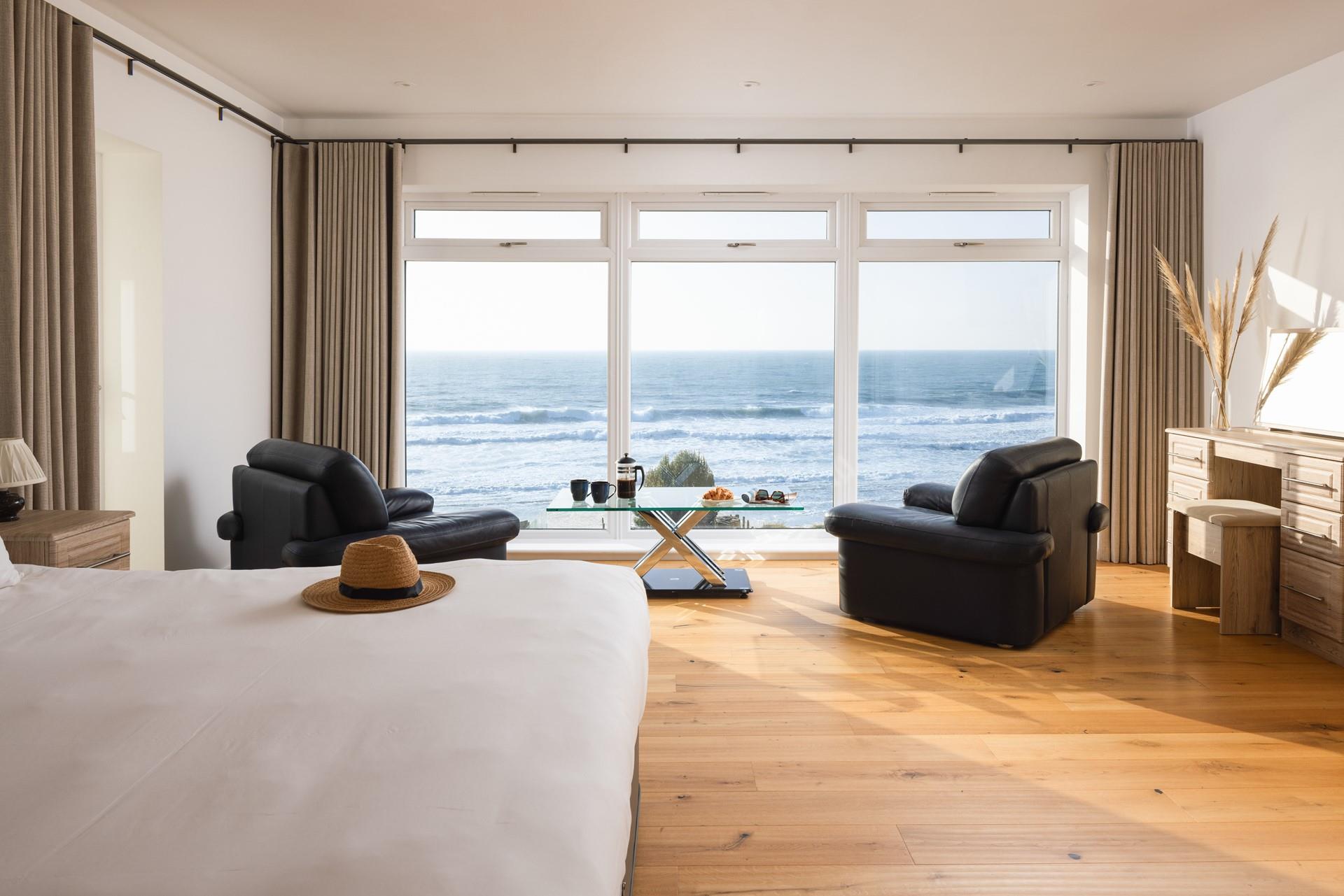 Start the day with coffee and pastries, watching the waves.