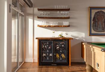 Enjoy a drink to take out on the patio as the sun sets.