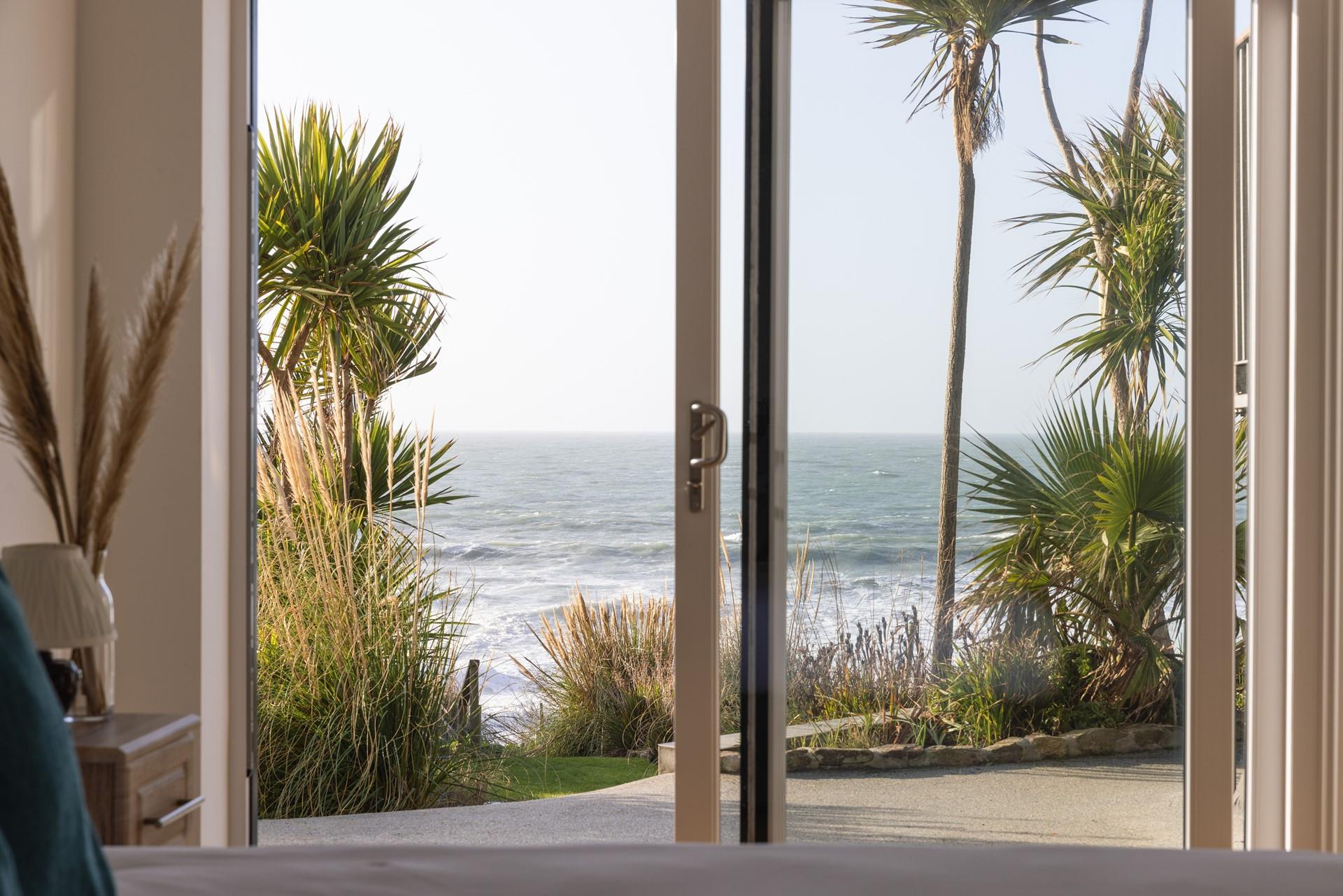 Head outside with a cuppa and soak up the sea views.